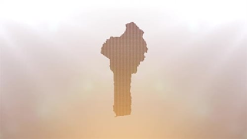 Digital Pixel Map of Benin Reveal Animation