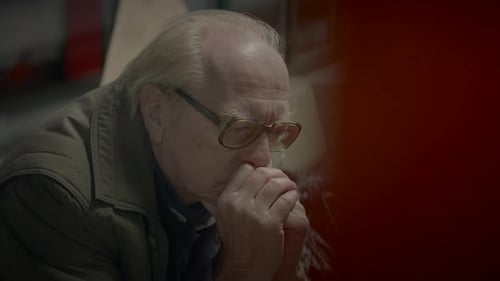Elderly Homeless Man Suffering From Poverty Looking for Help at Train Station