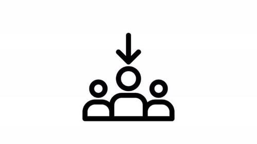 People Selection Animated Icon with Downward Arrow Highlight