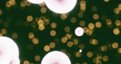 Abstract Glowing Orbs and Golden Bokeh Background