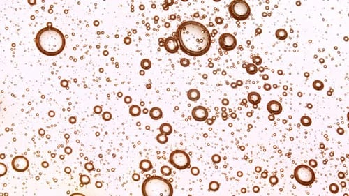 Transparent Cosmetic Gel Fluid with Molecule Bubbles Oil Distribution Bubble Cluster Cells Under a