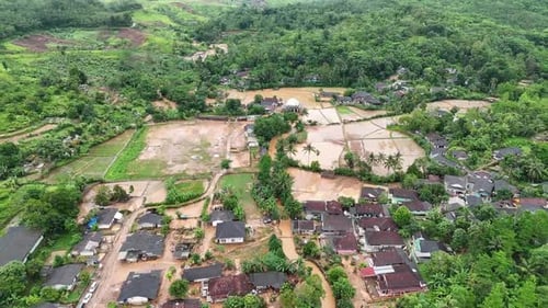 Aerial flood in Indonesia