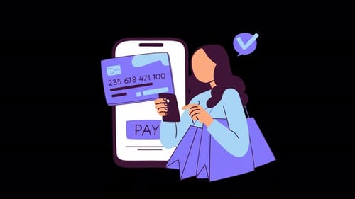 Modern Online Shopping Digital Payment Animation