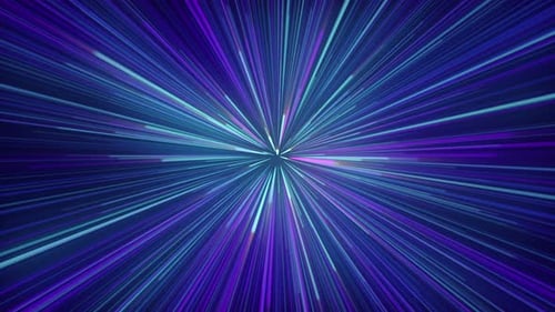 Abstract colorful background with bright neon rays and glowing lines creating a cosmic cyber tunnel.