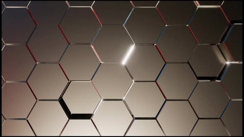 Abstract Metallic Hexagon Grid Loop Background