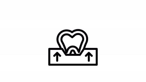 Animated Tooth Icon Movement for Dental Health and Growth Concepts