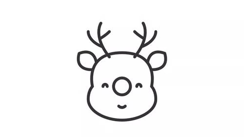 Funny reindeer ui icon line animation