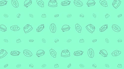 Food Pattern Animation Seamless Repeating Graphic Cartoon Illustration Background