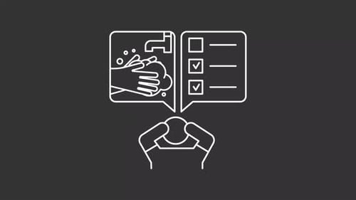 Animated Minimalist Line Art Hygiene Checklist with Handwashing