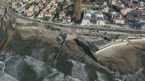 backing beach over the ocean in Cascais