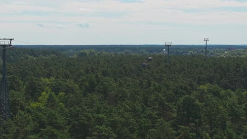 Cable Car in Druskininkai From City Center to Snow Arena Over River of Nemunas