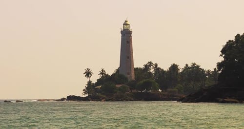 Beautiful White Lighthouse in Dondra in South Sri Lanka