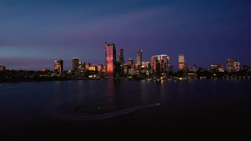 Aerial View of a City at Night