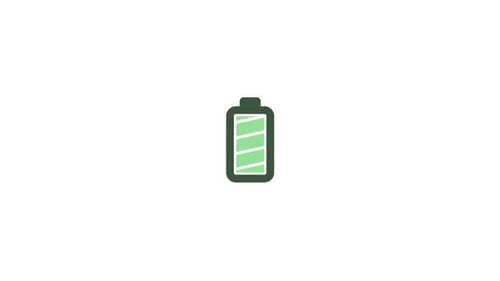 Flat Design Animated Battery Charge Level Icon