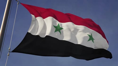 Realistische Flagge Syriens