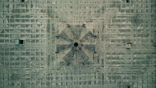 aerial video of the monument in the city