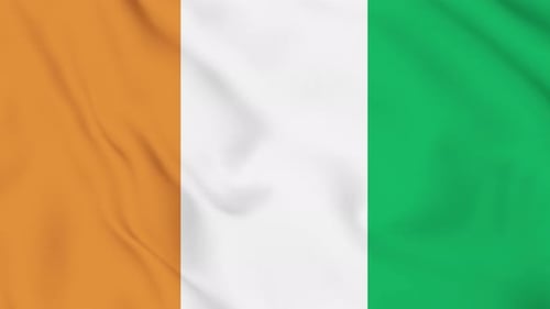 Waving National Flag of Côte d'Ivoire