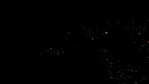 Gold Luxury Sparkling Glitter Star Dust Trail Particles On Black