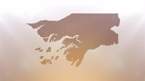 Guinea-Bissau Map Reveal with Animated Pixel Grid
