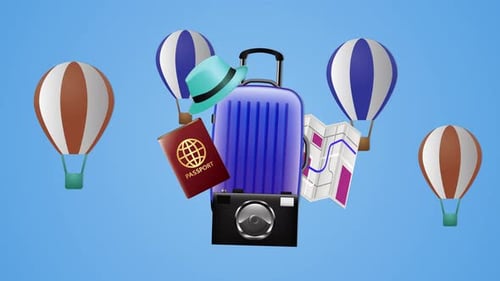 Valise avec passeport, animation de la Journée mondiale du tourisme