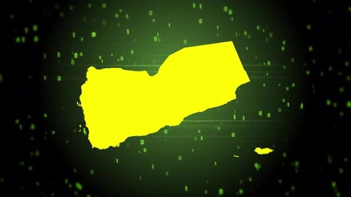 Futuristic Digital Map Reveal with Glitch Effects and Binary Code