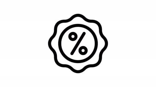 Animated Outline Percentage Discount Badge Icon