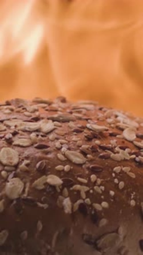 Whole Grain Bread with Fire in the Background