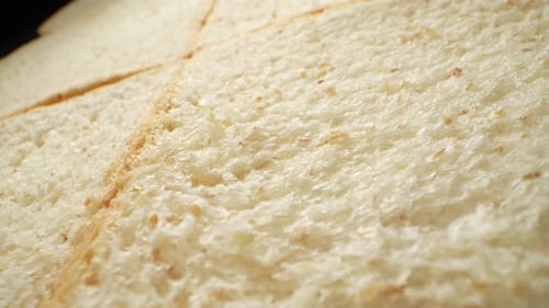 Macro Shot of Sliced White Bread