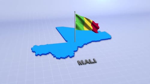 Mali Map With Flag