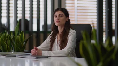 Confident Woman Caucasian Girl Female Businesswoman Leader Office Entrepreneur Professional Employer