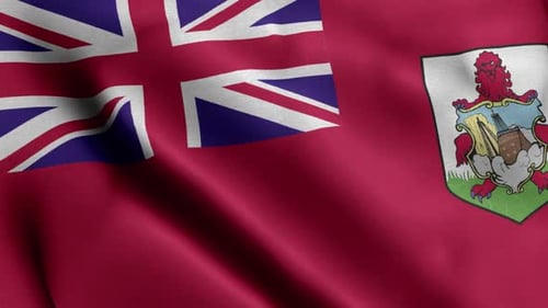 Bermuda National Flag Realistic Waving Loop Animation