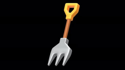 rake 3D Animation, Alpha Channel, Transparent Background