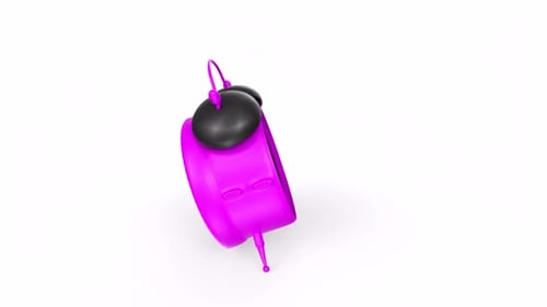Alarm clock 3d object rotating loop