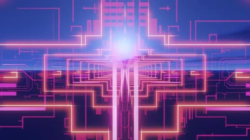 Fond Cinématique de rendu 3D VJ, boucle infinie futuriste