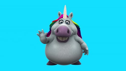 Fun 3D cartoon unicorn (with alpha channel included)