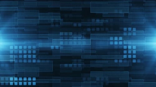 4K Abstract technology background. Futuristic cyberspace, data, hi tech concept. Virtual space