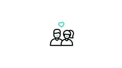 Animated Minimalist Couple Love Icon with Heart