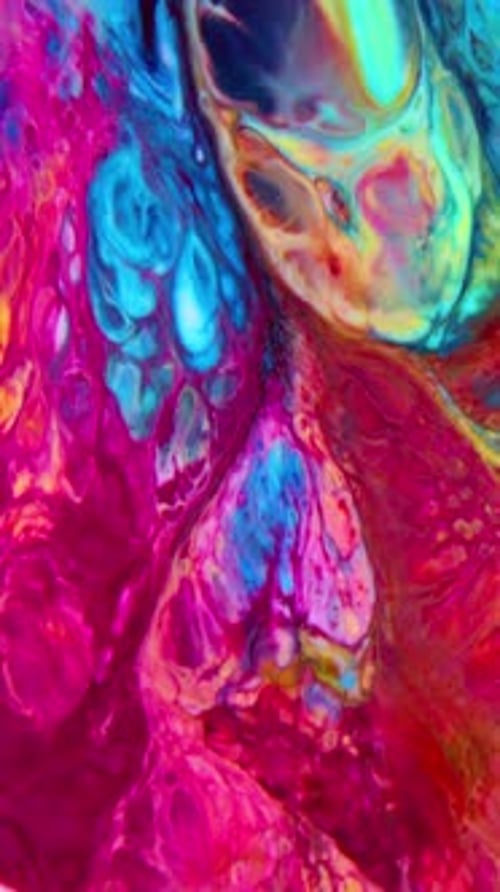 Abstract Fluid Art with Vibrant Colors and Texture
