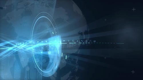 Abstract Futuristic Technology Global Network Digital Interface