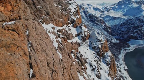 Mountain Goats Running Against the River