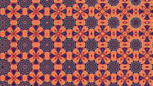 Seamless Looping Animated Ornamental Kaleidoscope Pattern Background