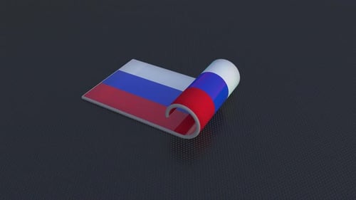 Russian Flag Unfurling 3D Reveal Animation