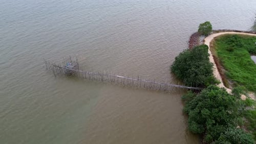Traditional langgai which is fishing platform