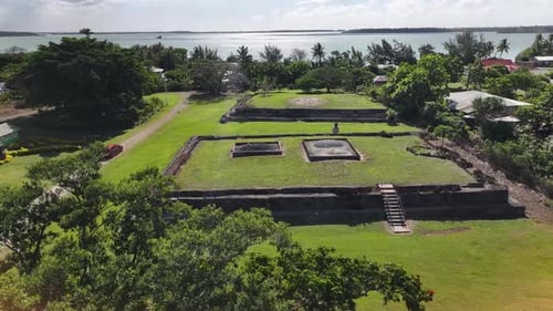 Historical terrace tombs, archaeological site and cultural heritage in Kingdom of Tonga, South Pacif