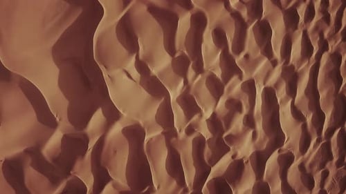 Aerial Top View on Sand Dunes in Desert