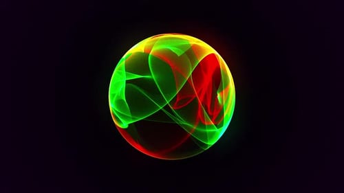 Particles Sphere Background Red And Green Loop V3