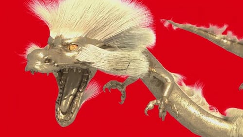 Dynamic 3D Golden Dragon Creature Animation