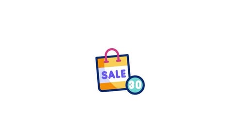 Animated Shopping Bag Sale Discount Flat Design Icon