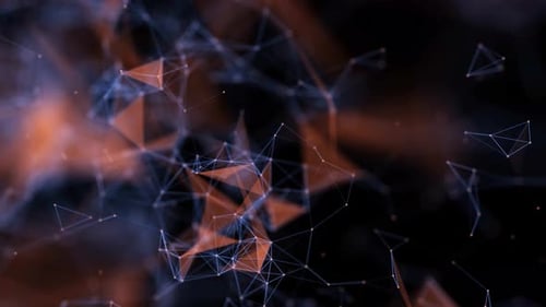 Points et lignes orange en mouvement