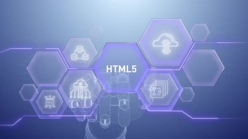 Html5 Hand touching,Digital transformation,Science and artificial intelligence,innovation